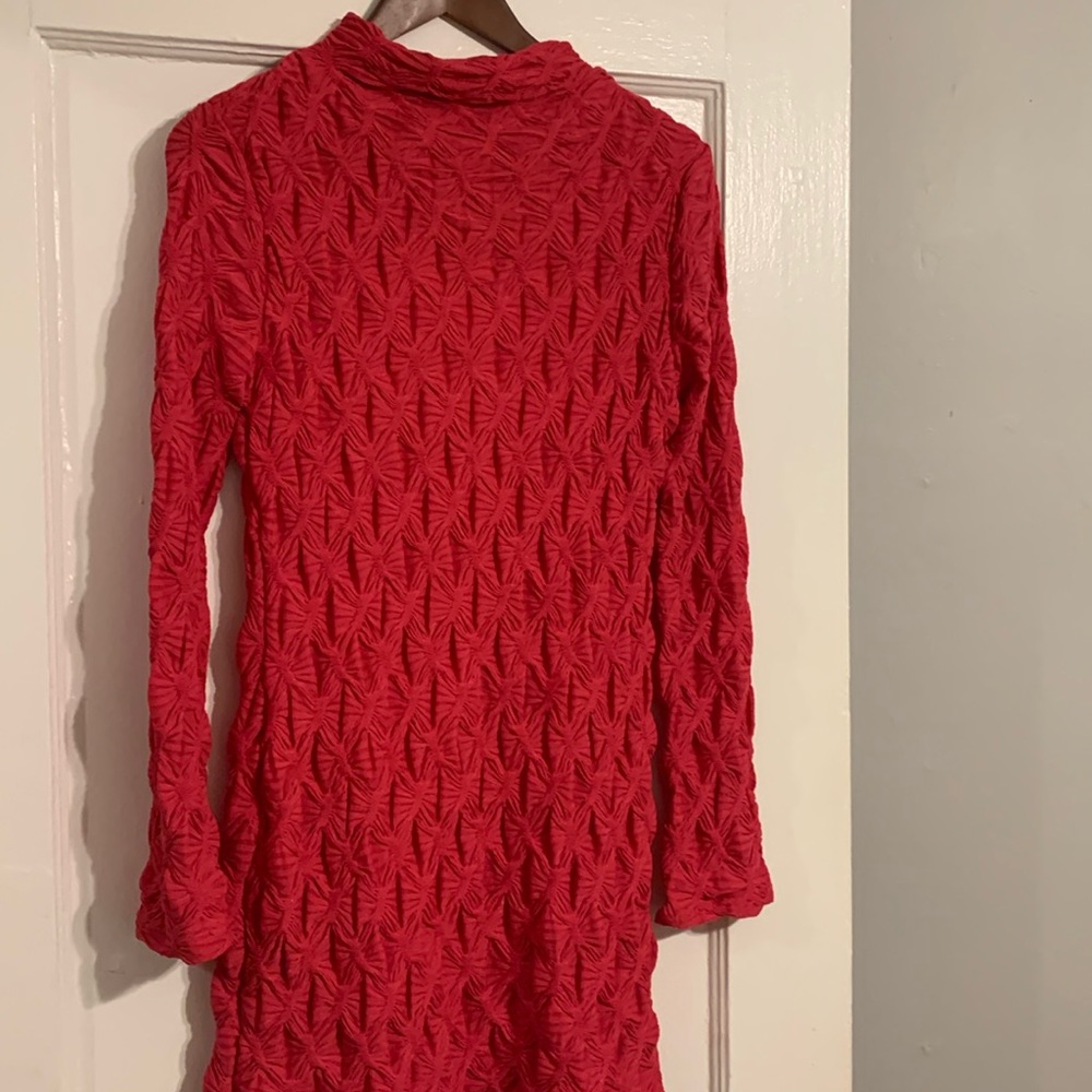 ✨ Anthropologie Long-Sleeve Scrunch Textured Mini Dress Sz LP - Picture 9 of 12